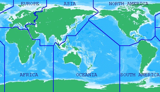 WAC continents map