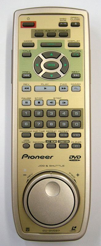 PIONEER 純正リモコン CU-DV027 販売できます。パイオニア DVD/LD 
